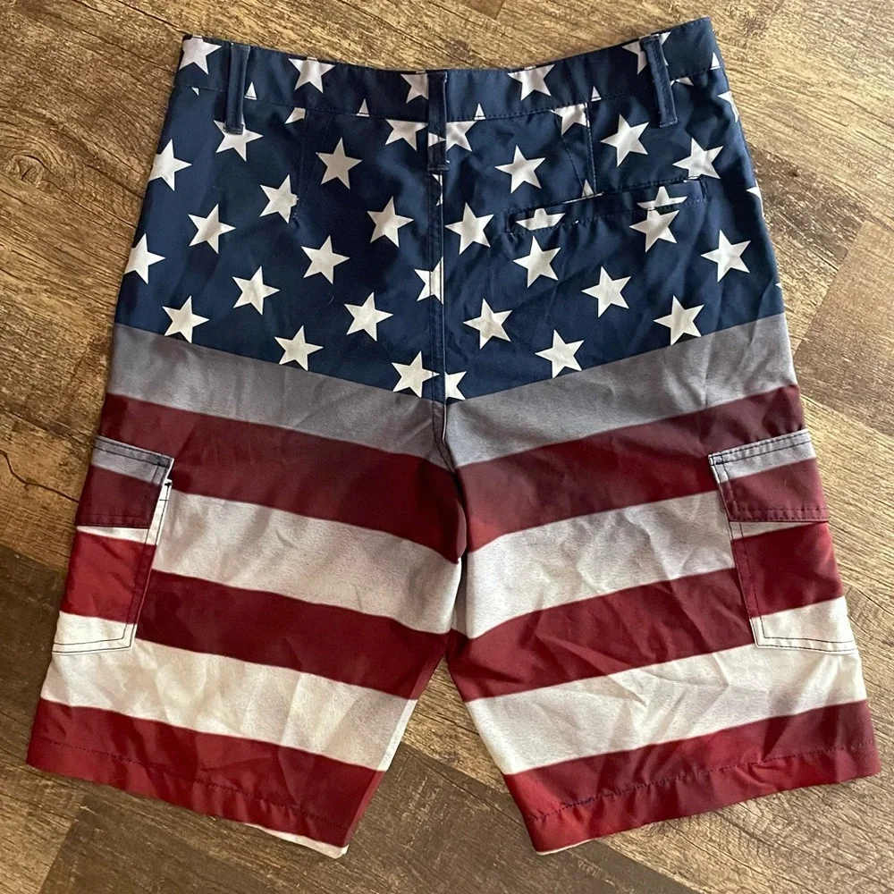 💎2/$22~Mens HAWK American Flag Board Shorts~29 - Picture 6 of 7